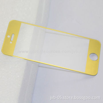 Colorful Tempered-glass Screen Protector for iPhone 5/5S, Oleophobic Coating, Waterproof/Oil-proof